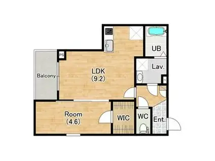 ジーメゾン清須ゼニエス(1LDK/2階)の間取り写真