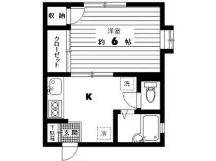 Mハイツ(1K/2階)の間取り写真