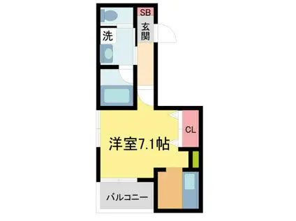 HEBEL HAUSすみれ(1K/1階)の間取り写真