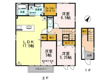 アマンダヴィラ(3LDK/2階)の間取り写真