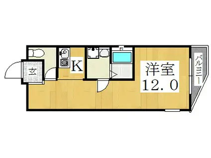 岸里AMステーションビル(ワンルーム/3階)の間取り写真