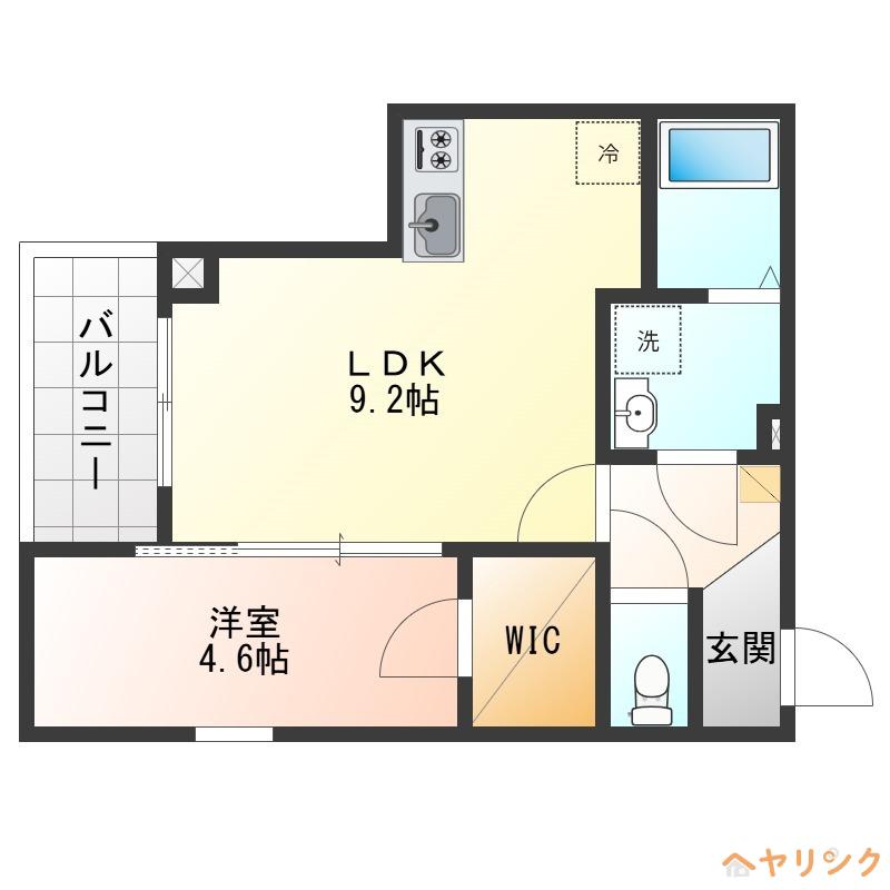 ジーメゾン清須ステラノア(1LDK/2階)の間取り写真