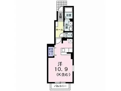 メゾンSAKAKI(ワンルーム/1階)の間取り写真