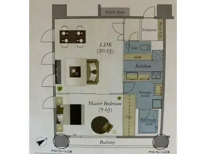 リリファ横濱山下町(1LDK/3階)の間取り写真