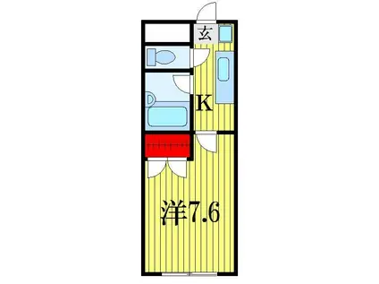 西千葉ハイリビング七番館(1K/4階)の間取り写真