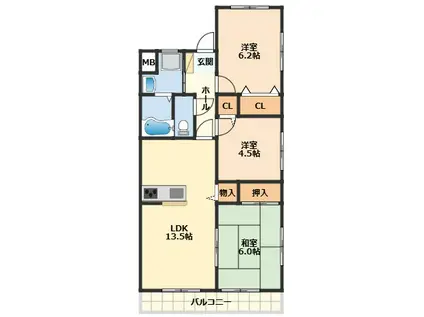 フォレストラヴィラ(3LDK/3階)の間取り写真