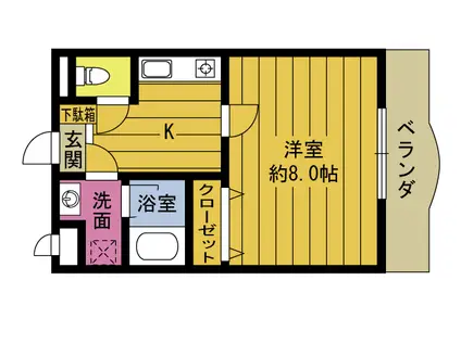 オーパスワン(1K/1階)の間取り写真