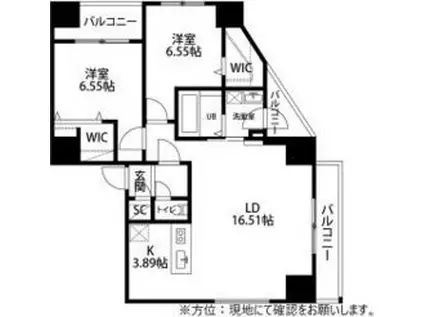 WELLZ N5(2LDK/13階)の間取り写真