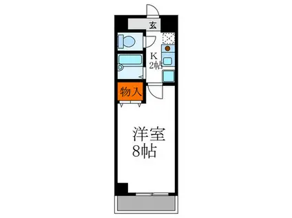 アール河原町(1K/4階)の間取り写真
