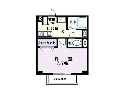 コモド II(1K/2階)の間取り写真