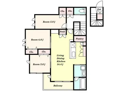 メゾンY中町3丁目メゾン(3LDK/2階)の間取り写真