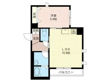 フェリーチェ(1LDK/1階)の間取り写真