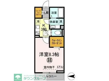 トワ・グレース柏の葉(1K/1階)の間取り写真