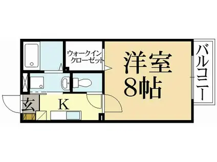 ルレールFII(1K/2階)の間取り写真