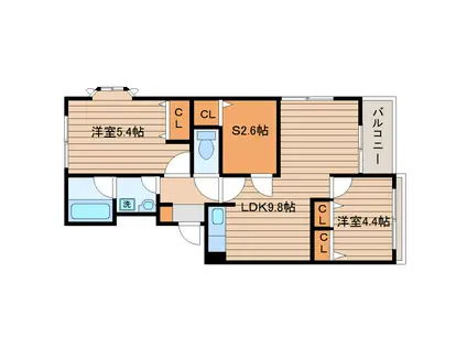 メゾンドコンチェルト(2SLDK/1階)の間取り写真