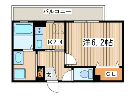 VIENTO(1K/2階)の間取り写真