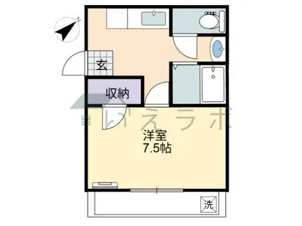 プリエ朝倉(1K/3階)の間取り写真