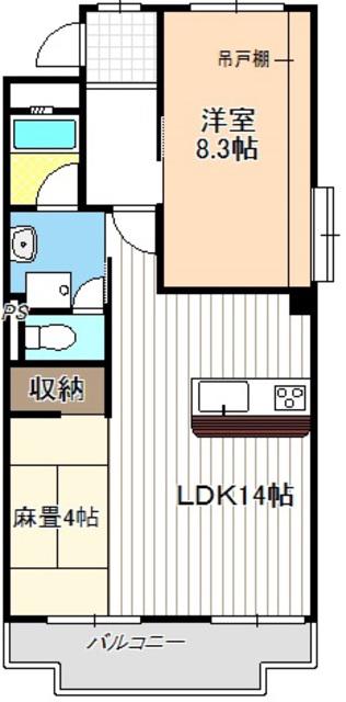 東和ハイツ(1LDK/1階)の間取り写真