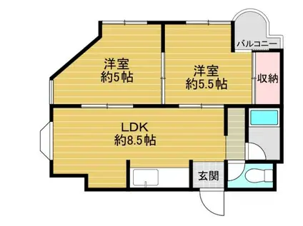 ライフワーク葵(2LDK/4階)の間取り写真