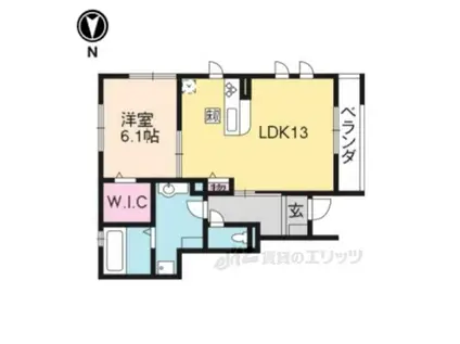 エクセルカーサ(1LDK/1階)の間取り写真