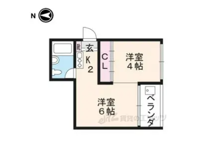 ループル音羽(1DK/4階)の間取り写真