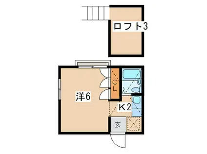 スズキハイツ(1K/1階)の間取り写真