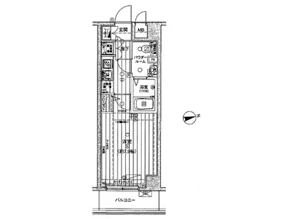 メインステージ田端弐番館(1K/7階)の間取り写真