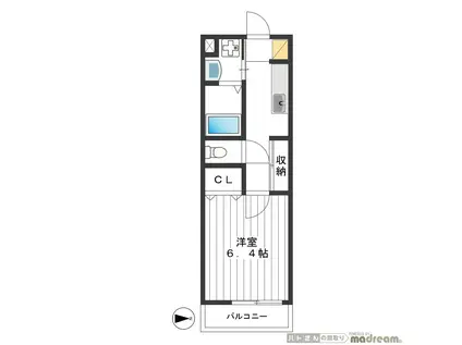 カイトシオン大岡山(1K/1階)の間取り写真