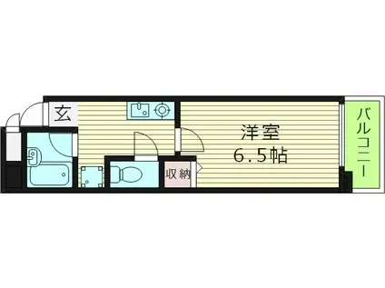 グリーンプラザ城東(1K/2階)の間取り写真