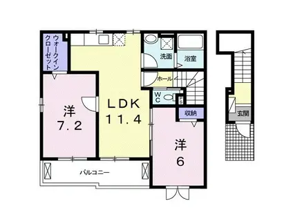 フリージア マツバ(2LDK/2階)の間取り写真
