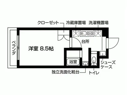 ABURANOKOJI立花(1K/2階)の間取り写真