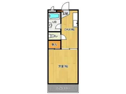 コーポ青空(1K/3階)の間取り写真