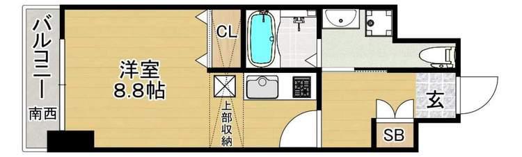 NO72 HARBOR イースト TOWER(ワンルーム/2階)の間取り写真