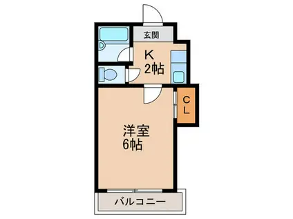 パームコート(1K/4階)の間取り写真