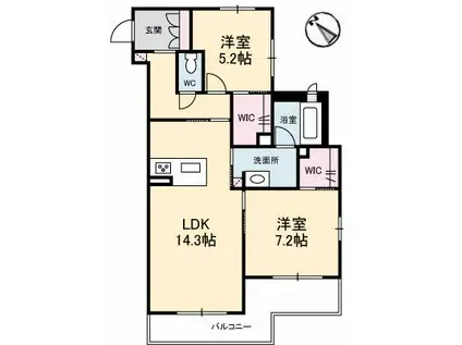 セントラル大町(2LDK/2階)の間取り写真