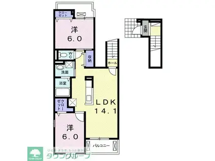 ルミエール マンション III(2LDK/2階)の間取り写真