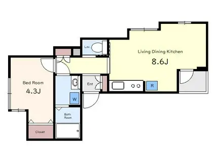 ピュール池袋(1LDK/1階)の間取り写真