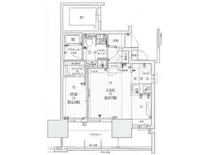 グランフォーレプライム大濠南(1LDK/3階)の間取り写真