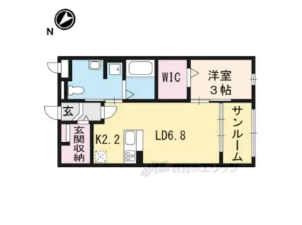 カーサ・セレーノU21(1LDK/1階)の間取り写真