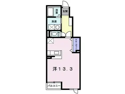 ホークフェザー17(ワンルーム/1階)の間取り写真