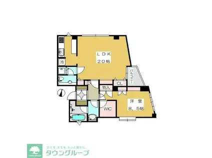 エスター南麻布(1LDK/3階)の間取り写真