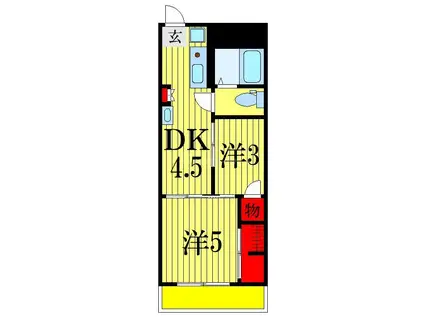永和第10ビル(2DK/3階)の間取り写真