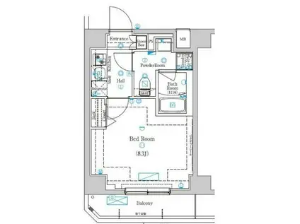 ラフィスタときわ台(1K/5階)の間取り写真