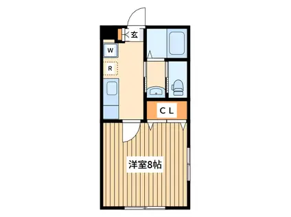 ブリッサメソン(1K/1階)の間取り写真