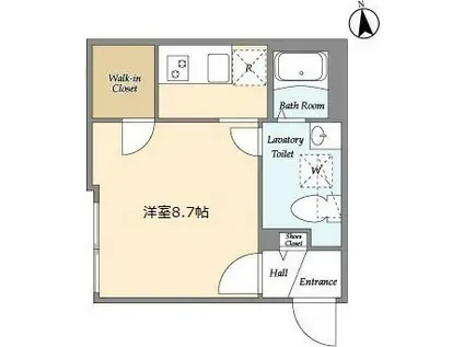 T S GARDEN西小山(ワンルーム/3階)の間取り写真