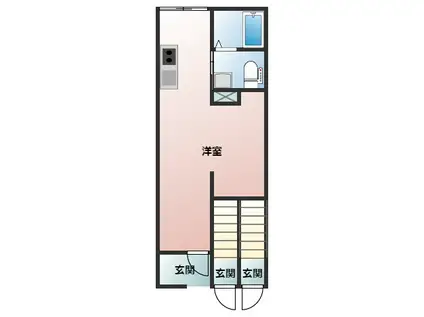 BR MAISON堺石津(ワンルーム/1階)の間取り写真