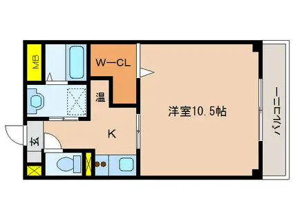 アイリスハイツ8号館(1K/5階)の間取り写真
