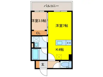 LIFE LINE 38(1LDK/1階)の間取り写真