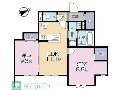 BELLIS吉祥寺(2LDK/2階)の間取り写真