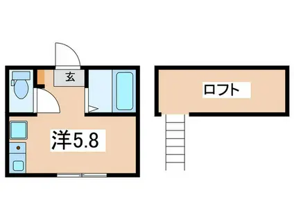 G・Aタウン白楽II(ワンルーム/1階)の間取り写真